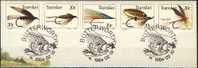 #Transkei (South Africa) 1984. Fishing Flies. Michel 132-36. Cancelled On Paper. - Transkei