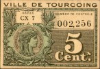 Franch Emergency Notes:1914-1925,Ville Turcoing,Bon De Denrées 5 Centimes(Department 59), Nord,UNC,as Scan - Camera Di Commercio