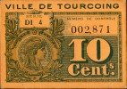 Franch Emergency Notes:1914-1925,Ville Turcoing,Bon De Denrées 10 Centimes(Department 59), Nord,UNC,as Scan - Chamber Of Commerce
