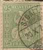 Sitzende Helvetia 40, 25 Rp.grün     1871 - Usados