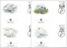 KALAALLIT NUNAAT 1999 WWF FDC Gronland Owl Owls Bird Birds Fauna - FDC