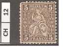 SVIZZERA, 1862, 5 C. Nuovo, Traccia Ling., Carta Bianca - Unused Stamps