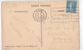 ANNEAU LUNE SUR CARTE POSTALE  SEMEUSE 1932  FLAMME "FETE GYMNIQUE DE NICE" - Used Stamps