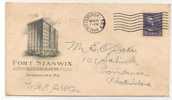 US - 3 -  VF 1941 HOTEL FORT STANWIX - JOHNSTOWN, PA  - COVER From PITTSBURGH To RHODE ISLAND - Hôtellerie - Horeca