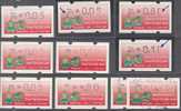 1992: Christmas ...SIMA Labels Machine Number 023 Collection With Printing Faults Set MNH - Affrancature Meccaniche/Frama