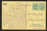 Belgique 1919 Carte Affr N° 137 X 2 Avec Griffe De Fortune ATHUS - Noodstempels (1919)