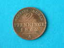 1862 A - 2 PFENNINGE / 180 EINEN THALER / KM 481 ( For Grade, Please See Photo ) !! - Taler & Doppeltaler