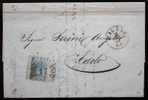 LOMBARDIA - MILANO, Annullo Numerale A Punti Su 25 Cent. Azzurro "De La Rue" Su Lettera Per Edolo (BS). 10 Luglio 1867 - Usados