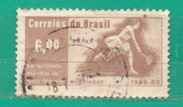 28-Brasil1960 -M-993,Y-A91 - Usado Camp. Mundial Tenis Femenino.TT: Deportes,Mujeres. - Oblitérés