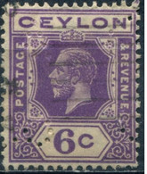 Pays :  96 (Ceylan : Colonie Britannique)  Yvert Et Tellier N° :  208 (o)  Perfin / Perforé - Ceylon (...-1947)