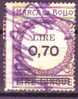 Marca Da Bollo Lire Cinque Surchargé Lire 0,70 Avec Annulation Manuelle - Revenue Stamps