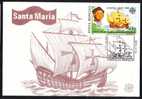 Romania 1992 MAXI CARDS 1X EUROPA CEPT COLUMB PERFORATED,SHIP-AMERICA.( B) - Cristóbal Colón