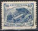 Cruzada Contra El Frio 10 Cts Azul, Num 7 , Guerra Civil º - Spanish Civil War Labels