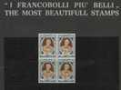 SAN MARINO 1947 ROOSEVELT L.2 MNH QUARTINA - Unused Stamps