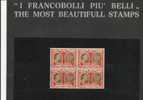 SAN MARINO 1947 ROOSEVELT AEREA L.2 MNH QUARTINA - Neufs