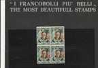 SAN MARINO 1947 ROOSEVELT AEREA L.5 MNH QUARTINA - Neufs