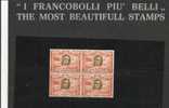 SAN MARINO 1947 ROOSEVELT AEREA L.31 MNH QUARTINA - Unused Stamps