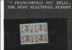 SAN MARINO 1947 ROOSEVELT AEREA L.100 MNH QUARTINA - Neufs