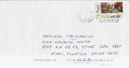 ESPAÑA - 2002 COVER With Adhesive Stamp Painting Of BODEGON CON TULIPANES From MADRID To MIAMI - Lettres & Documents