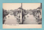 L ´ AUVERGNE  -  AURILLAC.  - Vue Sur La Jordanne.  - BELLE CARTE STEREO  - - Cartes Stéréoscopiques