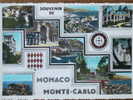 Souvenir De MONACO - Multivues Avec Blason. (CPSM) - Viste Panoramiche, Panorama