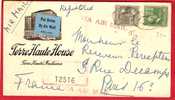 N219 - Registered TERRE HAUTE Indiana  - 1948 - Oblitération De Fortune à Dest De PARIS - TARIF 35 CENTS - - Lettres & Documents