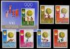 North Korea Stamps +s/s 1976 Olympic Games Football Soccer Pole Vault Hurdle Cycling Boxing Gymnastics Bicycle Flag - Zomer 1976: Montreal