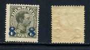 DANEMARK / 1921 - # 129  - 8/12 Ö OLIVE * (ref T63) - Unused Stamps