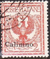 DODECANESE 1912 Black Overprint CALIMNO 2 Ct. Brown  Vl. 1 - Dodécanèse