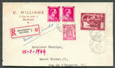 N°423-528(2)-635 Obl. Sc BRUXELLES 1 S/L. Recommandée Du 15-II-1944 Vers Brugge - 6458 - Cartas