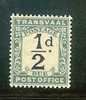 TRANSVAAL 1907 Mint Hinged Stamp(s) Postage Due  1/2d Green/black Sacc-nr Porto1 - Transvaal (1870-1909)