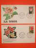 FRANCE 1er JOUR 1962-N°1356/57 Roses Sur 2 Enveloppes.  Superbe - Rose