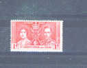 ST KITTS-NEVIS - 1937  Coronation  1d  MM - St.Cristopher-Nevis & Anguilla (...-1980)