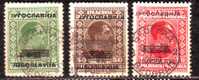1933Yugoslavia  Mino 269-271 - Used Stamps