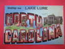 Lake Lure NC--- ---------------------Block Letter Greeting  Linen-----(ref 109) - Altri & Non Classificati