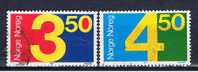 N Norwegen 1987 Mi 961-62 Ziffernmarken - Used Stamps