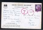 RB 661 - Postage Due Postcard Union Pacific Railroad Card USA To Ayr Scotland With Unusual 1d Handstruck Cancel - Strafportzegels