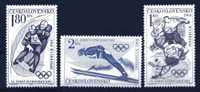 CZECHOSLOVAKIA 1964  Winter Games Cpl Set Yvert Cat N° 1315/17   Absolutely Perfect  MNH** - Inverno1964: Innsbruck