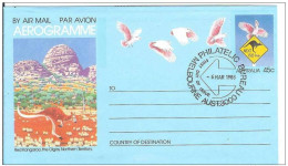 Australia 1985 Red Kangaroo Aerogramme Fauna Bird Birds - Luchtpostbladen