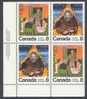 1976 Canada Sc. # 695, 696 Se-Tenant Block, Canadian Authors,  Lower Left Inscription Block Of 4 MNH - Hojas Bloque