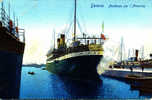 Cpa,italie Genova,partenza Per L´america,en 1911 Rare,italia,bateau - Steamers