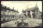 CPA  ANCIENNE- FRANCE- WASSY (52)- HOTEL DE VILLE ET EGLISE DE NOTRE-DAME- LA PLACE AVEC ANIMATION- LA FONTAINE - Wassy