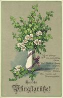 2 AKs Pfingsten Whitsun Blumenstrauß Mit Spruch Farblitho ~1910/20 # - Pentecost