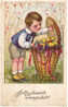 AK  OSTERN HUHN KINDER SIGNIERT: HANNES PETERSEN OLD POSTCARD - Petersen, Hannes