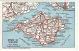 CPSM ISLE OF WIGHT (Royaume Uni - Angleterre) - Carte Géographique De L´ile - Andere & Zonder Classificatie