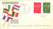 NETHERLANDS 1959 EUROPA CEPT FDC - 1959