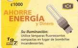 TARJETA DE COSTA RICA AHORRE ENERGIA SU ILUMINACION C1000 (tiene Algunas Pequeñas Dobleces) - Costa Rica