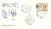 SAN MARINO  1962 EUROPA CEPT FDC - 1962