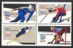 1980 USA Winter Olympics Stamps Skating Skiing Ski Jump Ice Hockey - Inverno1980: Lake Placid