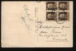 PALERMO  AGOSTO 1945!!! CARTOLINA BANCO DI SICILIA CON QUARTINA 30 Cent.  RARA!!!!! - Storia Postale